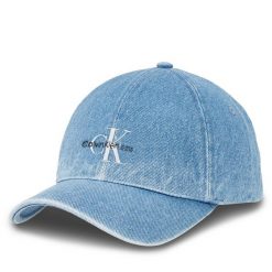 Czapka z daszkiem Calvin Klein. Niebieskie czapki Calvin Klein, bez wzorów, z denimu. Za 169.99 zł.