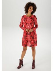 Aniston Sukienka w kolorze bordowo-czerwonym rozmiar: 40. Czerwone sukienki Aniston, na co dzień, bez wzorów, retro, bez kołnierzyka, bez ramiączek, mini, proste. Za 95.92 zł.