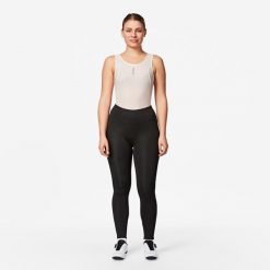 Spodnie rowerowe damskie Btwin 100. Czarne spodnie sportowe VAN RYSEL, s, bez wzorów, z polaru, rowerowe. Za 119.99 zł.