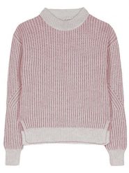 Herrlicher Sweter "Liannie" w kolorze jasnoróżowo-kremowym rozmiar: L. Brązowe swetry Herrlicher, l, bez wzorów, ze splotem, bez ramiączek. Za 224.52 zł.