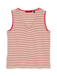 Vero Moda Top w kolorze beżowo-czerwonym rozmiar: XS. Brązowe topy Vero Moda, xs, bez wzorów, bez kołnierzyka, bez ramiączek. Za 62.45 zł.