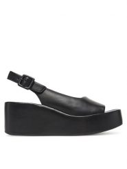 HÖGL Sandały Loulou 9-102510 Czarny. Czarne sandały Högl, bez wzorów, ze skóry, bez obcasa, na koturnie, bez zapięcia. Za 519.99 zł.