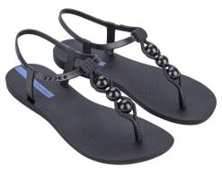 Sandały damskie Ipanema Class Conecta czarne. Czarne sandały Ipanema, z aplikacjami, z materiału, eleganckie, bez obcasa, bez zapięcia. Za 82.00 zł.