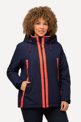 Damskie HYPRAR kurtka funkcyjna wodoodporna kaptur otwór na kciuk. Niebieskie kurtki narciarskie Ulla Popken, plus size, bez wzorów, z materiału, z kapturem, snowboardowy. Za 849.99 zł.