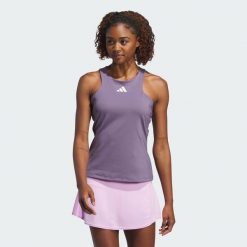 Tennis Y-Tank Top. Fioletowe koszulki sportowe Adidas, bez wzorów, z materiału, bez ramiączek, tenisowe. Za 224.50 zł.