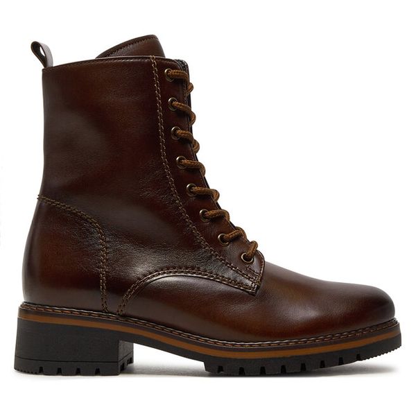 Trzewiki Gabor. Brązowe botki Gabor, bez wzorów, bez obcasa, na płaskiej podeszwie, bez zapięcia. Za 539.99 zł.