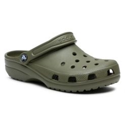 Klapki Crocs. Zielone klapki Crocs, bez wzorów, bez obcasa. Za 189.99 zł.