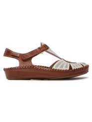 Pikolinos Sandały 655-0575 Biały. Białe sandały Pikolinos, bez wzorów, ze skóry, bez obcasa, na płaskiej podeszwie, bez zapięcia. Za 359.99 zł.