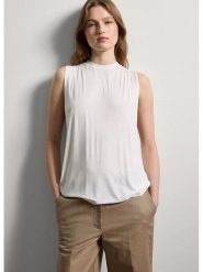 STEFANEL Bluzka w kolorze białym rozmiar: L. Brązowe bluzki Stefanel, l, bez wzorów, bez kołnierzyka, bez ramiączek. Za 82.99 zł.