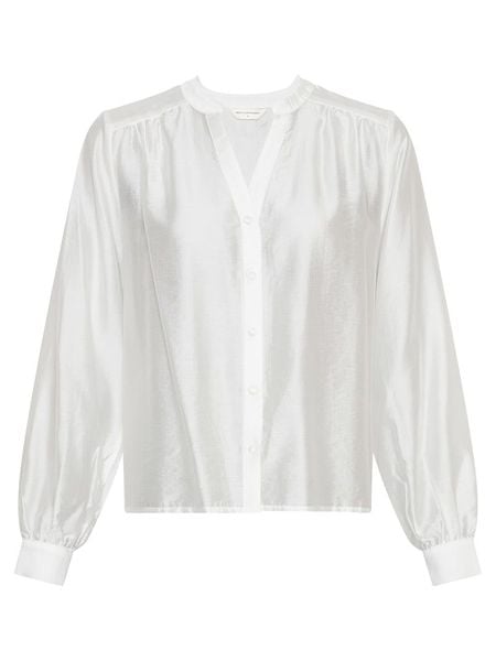 MOSS COPENHAGEN Bluzka w kolorze białym rozmiar: M. Białe bluzki Moss Copenhagen, m, bez wzorów, z lyocellu, bez kołnierzyka, bez ramiączek. Za 122.38 zł.