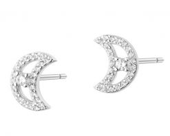Kolczyki srebrne z cyrkoniami - Księżyce. Szare kolczyki Apart, z cyrkonią, srebrne. Za 109.00 zł.