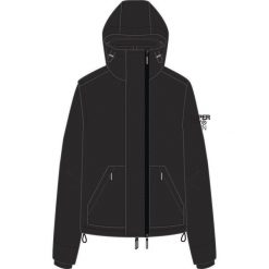 Damska wiatrówka Superdry. Czarne kurtki sportowe Superdry, bez wzorów, bez kaptura, trekkingowe. Za 487.20 zł.
