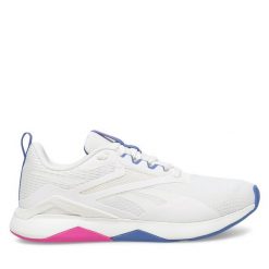 Buty na siłownię Reebok. Białe obuwie sportowe Reebok, bez zapięcia, na fitness i siłownię. Za 429.99 zł.