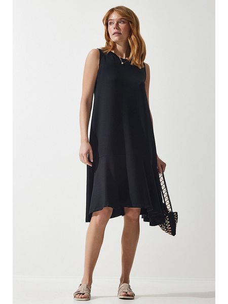 Happiness Istanbul Sukienka w kolorze czarnym rozmiar: 40. Czarne sukienki Happiness Istanbul, bez wzorów, bez kołnierzyka, bez ramiączek, midi. Za 66.00 zł.