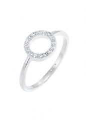 Elli Damskie koło filigranowe Geo z kryształami w srebrze próby 925 Sterling Silver Pierścionki 1 ct. Szare pierścionki Elli, srebrne. Za 238.99 zł.