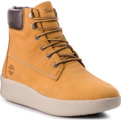 Botki TIMBERLAND - Berlin Park 6 Inch TB0A1RXQ7631 Yello. Żółte botki Timberland, bez wzorów, z materiału, bez obcasa, bez zapięcia. W wyprzedaży za 389.00 zł.