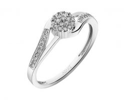 Pierścionek z białego złota z diamentami - 0,13 ct - próba 750. Białe pierścionki Apart, z diamentem, złote. Za 3,090.00 zł.
