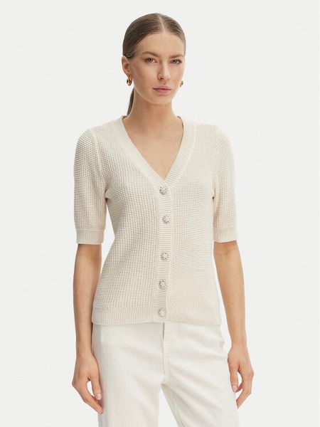 Morgan Kardigan 261-MYRTILE Beżowy Slim Fit. Brązowe kardigany Morgan, s, bez wzorów, z bawełny. Za 149.99 zł.