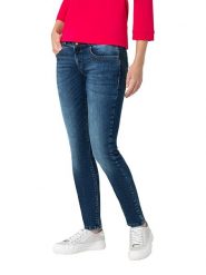 Timezone Dżinsy "Enya" - Slim fit - w kolorze granatowym rozmiar: W26/L34. Niebieskie jeansy Timezone, l, z aplikacjami. Za 83.62 zł.