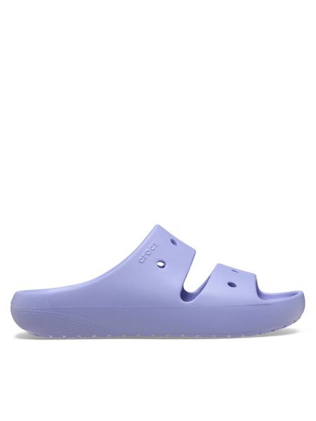 Crocs Klapki Classic Sandal v2 209403 Fioletowy. Fioletowe klapki Crocs, bez wzorów, z tworzywa sztucznego, bez obcasa. Za 135.15 zł.