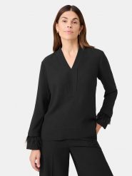 Gerry Weber Bluzka w kolorze czarnym rozmiar: 36. Czarne bluzki Gerry Weber, bez wzorów, bez kołnierzyka, bez ramiączek. Za 154.79 zł.
