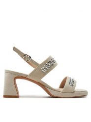Caprice Sandały 9-28315-42 Szary. Szare sandały Caprice, bez wzorów, ze skóry, bez obcasa, na słupku, bez zapięcia. Za 238.99 zł.