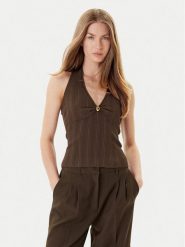 Marciano Guess Bluzka 5YGR01 5875Z Brązowy Slim Fit. Brązowe bluzki Marciano Guess, xxs, z aplikacjami, z wiskozy, bez kołnierzyka, bez ramiączek. Za 208.99 zł.