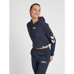 Damska bluza z kapturem crop top Hummel hmlLEGACY. Niebieskie bluzy Hummel, s, bez wzorów, z kapturem. Za 158.00 zł.