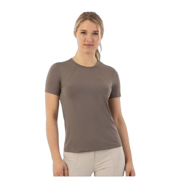 Damska koszulka do jazdy konnej BR Equitation Eluna. Brązowe bluzki BR, bez wzorów, eleganckie, bez kołnierzyka, bez ramiączek. Za 219.50 zł.