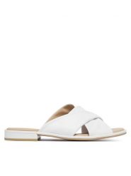 Caprice Klapki 9-27101-46 Biały. Białe klapki Caprice, bez wzorów, ze skóry, bez obcasa. Za 206.99 zł.