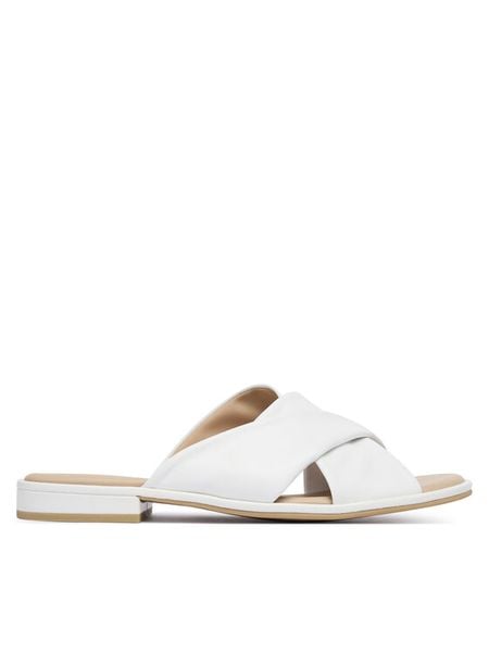 Caprice Klapki 9-27101-46 Biały. Białe klapki Caprice, bez wzorów, ze skóry, bez obcasa. Za 206.99 zł.