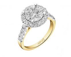 Pierścionek z żółtego i białego złota z brylantami - 1,25 ct - próba 585. Białe pierścionki Apart, z brylantem, złote. Za 14,590.00 zł.
