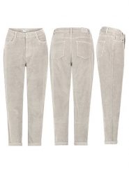 Eight2Nine Spodnie sztruksowe w kolorze kremowym rozmiar: XL. Brązowe spodnie materiałowe Eight2Nine, na co dzień, xl, z aplikacjami, z materiału, z podwyższonym stanem. Za 156.98 zł.