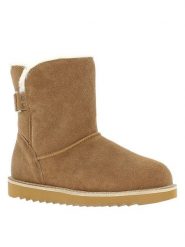 Gooce Skórzane botki zimowe "Colorado" w kolorze jasnobrązowym rozmiar: 40. Brązowe botki Gooce, na zimę, bez wzorów, ze skóry, bez obcasa, bez zapięcia. Za 217.99 zł.