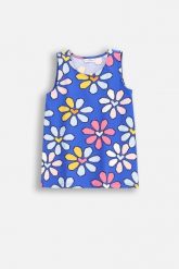 T-shirt bez rękawów. Niebieskie t-shirty COCCODRILLO, bez wzorów, z bawełny, bez kołnierzyka, bez ramiączek. W wyprzedaży za 19.90 zł.