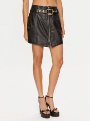 Just Cavalli Spódnica skórzana 77PAEP12 Czarny Slim Fit. Czarne spódnice Just Cavalli, bez wzorów, ze skóry. Za 989.99 zł.