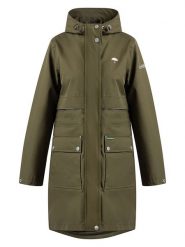 Schmuddelwedda Parka przeciwdeszczowa w kolorze khaki rozmiar: M. Brązowe kurtki sportowe Schmuddelwedda, m, z materiału, sportowe, bez kaptura. Za 462.29 zł.