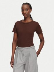 HUGO T-Shirt Deloris 50512002 Brązowy ciemny Regular Fit. Brązowe t-shirty Hugo, m, bez wzorów, z bawełny, bez kołnierzyka, bez ramiączek. Za 229.99 zł.