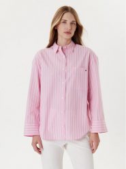 Tommy Hilfiger Koszula New Easy WW0WW45892 Różowy Relaxed Fit. Czerwone koszule TOMMY HILFIGER, bez wzorów, z bawełny, biznesowe, bez kołnierzyka, bez ramiączek. Za 339.99 zł.