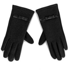 ACCCESSORIES 1w6-007-aw19 Czarny. Czarne rękawiczki ACCCESSORIES, bez wzorów, z materiału. Za 29.99 zł.