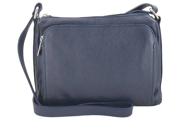 Listonoszka skórzana BARBERINI'S granatowa 633-4. Niebieskie torebki klasyczne Barberini's, bez wzorów, ze skóry, duże, bez dodatków. Za 193.99 zł.