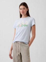 GAP Koszulka w kolorze błękitnym rozmiar: XS. Niebieskie bluzki GAP, xs, bez wzorów, z bawełny, bez kołnierzyka, bez ramiączek. Za 48.73 zł.