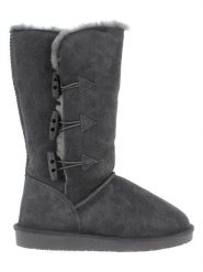 NICEBAY Skórzane kozaki zimowe "Meander" w kolorze ciemnoszarym rozmiar: 38. Szare kozaki NICEBAY, na zimę, z materiału, bez obcasa, bez zapięcia. Za 260.99 zł.