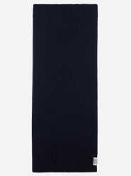 Ecoalf Wełniany szal w kolorze granatowym - 180 x 40 cm rozmiar: onesize. Niebieskie szaliki Ecoalf, bez wzorów, ze skóry. Za 193.45 zł.