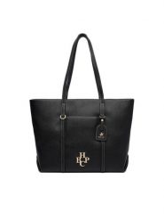 Beverly Hills Polo Club Torebka CEO-BHPC-C-024-09 Czarny. Czarne shopper Beverly Hills Polo Club, bez wzorów, z materiału, bez dodatków. Za 229.99 zł.