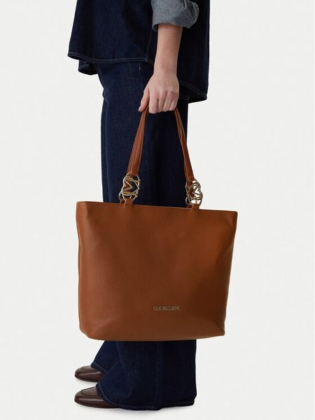 LOVE MOSCHINO Torebka JC4005PP1OLB0200 Brązowy. Brązowe shopper Love Moschino, bez wzorów, ze skóry, bez dodatków. Za 869.00 zł.