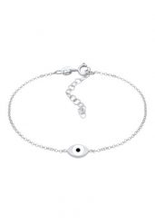 Elli Damski naszyjnik z symbolem Evil Eye w groszkowy trend z emalią w srebrze próby 925 Sterling Silver Bransoletki 1 ct. Szare bransoletki Elli, srebrne. Za 173.39 zł.