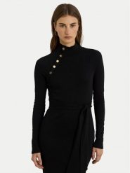 LAUREN RALPH LAUREN Sukienka dzianinowa 200980036001 Czarny Slim Fit. Czarne sukienki Lauren Ralph Lauren, l, bez wzorów, z bawełny, bez kołnierzyka, bez ramiączek. Za 969.99 zł.