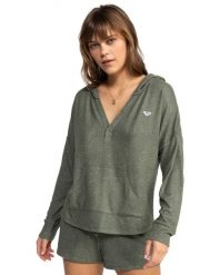Bluza z kapturem dla Kobiety SATURDAZE COSY Zielony. Zielone bluzy Roxy, m, bez wzorów, z elastanu, z kapturem. Za 209.99 zł.