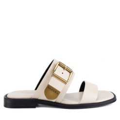 Klapki Badura. Białe klapki Badura, bez wzorów, bez obcasa. Za 279.99 zł.